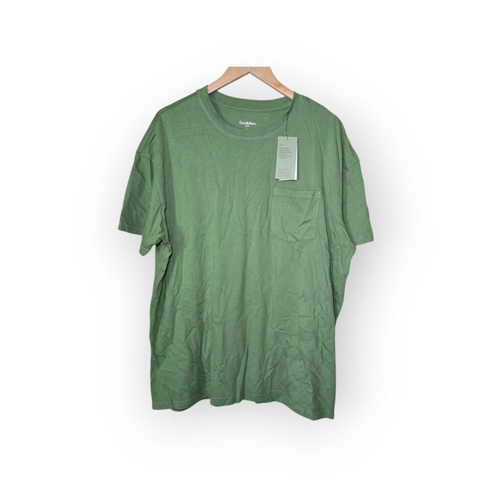 NWT Goodfellow & Co Mens XL Relaxed Fit Short Sleeve Pocket T-Shirt Sage Green